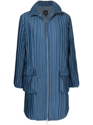 Armani Exchange pleated pouch-pocket coat - Blue