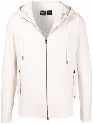 BOSS Hybrid high-twist hooded jacket - Neutrals