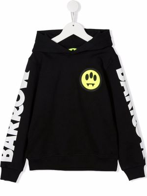 Barrow kids logo-print sleeve hoodie - Black