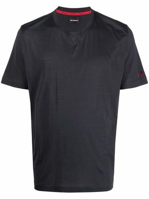 Kiton logo-embroidered cotton T-shirt - Grey