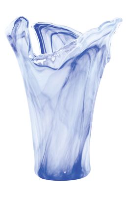 VIETRI Onda Large Glass Vase in Cobalt