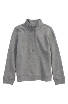 vineyard vines Kids' Exclusive Half Zip Pullover in Medium Gray Heather