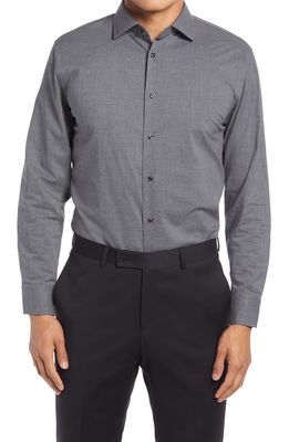 Nordstrom Trim Fit Non-Iron Chambray Dress Shirt in Grey Pearl