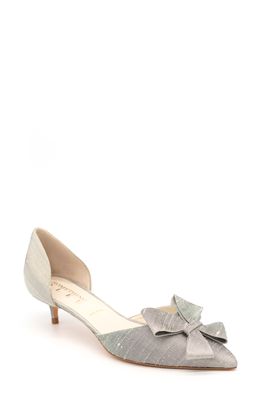 Something Bleu Cliff Bow d'Orsay Pump in Pewter Vintage Silk