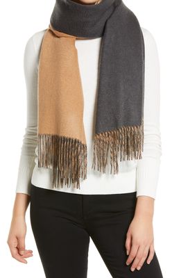 Nordstrom Cashmere Reversible Wrap in Black Combo