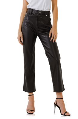 Grey Lab Faux Leather Pants in Black