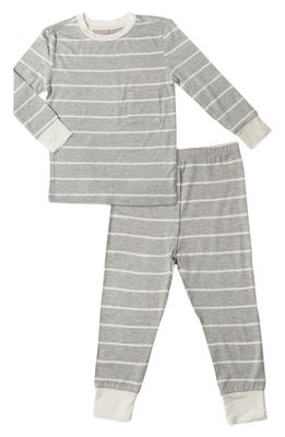 Everly Grey Kids' Fitted Two-Piece Pajamas in Heather Grey