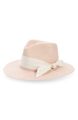rag & bone Packable Straw Fedora Hat in Blush