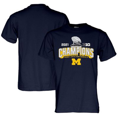 Men's Blue 84 Navy Michigan Wolverines 2021 Big Ten Football Conference Champions Locker Room T-Shirt