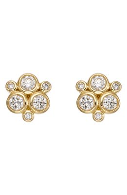 Temple St. Clair Diamond Stud Earrings in Yellow Gold