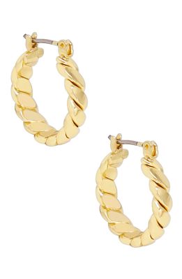 Ettika Textured Huggie Hoop Earrings in Gold