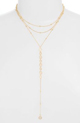 Ettika Triple Layer Y-Necklace in Gold