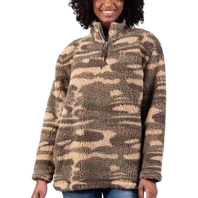 Women's G-III 4Her by Carl Banks Camo Boston Red Sox Sherpa Quarter-Zip Jacket