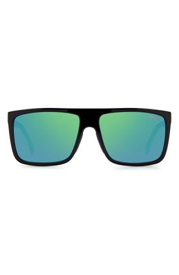 Carrera Eyewear 58mm Rectangle Sunglasses in Black Green