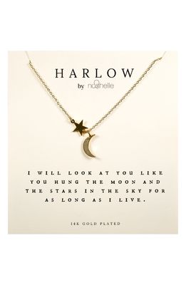 HARLOW by Nashelle Moon & Stars Boxed Necklace in Gold