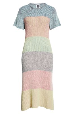 YanYan Rainbow Two Toned Tweed Cheongsam Midi Sweater Dress