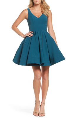 Mac Duggal Fit & Flare Cocktail Dress in Teal