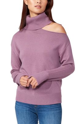 PAIGE Raundi Shoulder Cutout Wool Blend Sweater in Muted Mauve