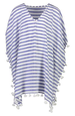 Snapper Rock Striped Caftan Cover-Up in Blue