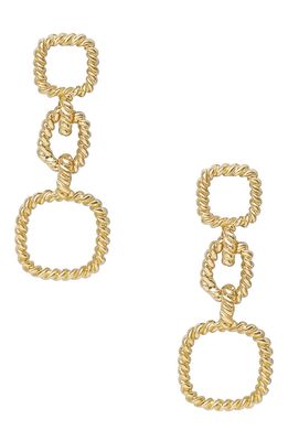 Ettika Square Drop Earrings in Gold