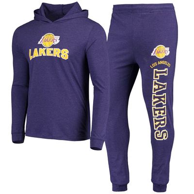 Men's Concepts Sport Purple Los Angeles Lakers Pullover Hoodie & Pants Sleep Set