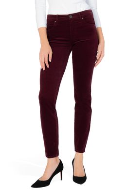 KUT from the Kloth Diana Stretch Corduroy Skinny Pants in Wine