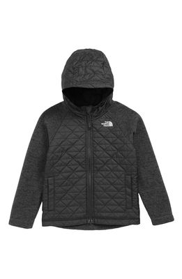 The North Face Water Repellent Quilted Sweater Fleece Jacket in Tnf Black/Tnf Black Heather
