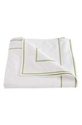 Matouk Ansonia Cotton Percale Duvet Cover in White/Leaf