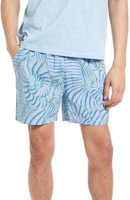 Native Youth Shell Print Shorts in Blue