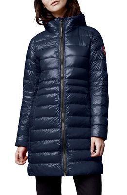 Canada Goose Cypress Packable Hooded 750-Fill-Power Down Puffer Coat in Atlantic Navy