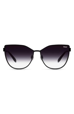 Quay Australia 55mm In Pursuit Cat Eye Sunglasses in Black /Smoke Fade Lens