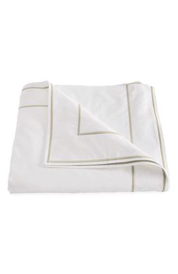 Matouk Ansonia Cotton Percale Duvet Cover in White/Almond