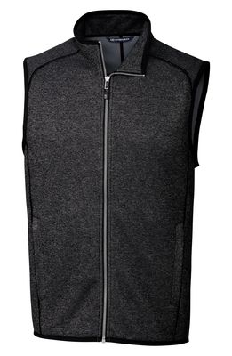 Cutter & Buck Mainsail Sweater Fleece Zip-Up Vest in Charcoal Heather