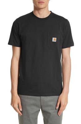 Carhartt Work In Progress Logo Pocket T-Shirt in Black