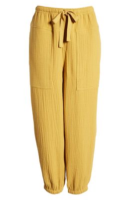 Madewell Lightspun Pull-On Mid-Rise Joggers in Earthen Gold