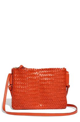Madewell The Knotted Woven Leather Crossbody Bag in Fresh Chili