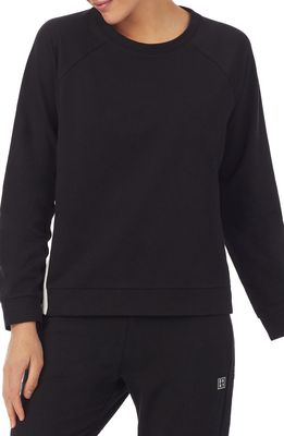 DKNY Long Sleeve Logo Pajama Top in Black