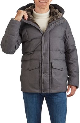 Cole Haan Faux Fur Lined Down Puffer Jacket in Grey