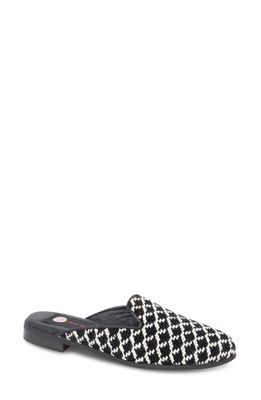 ByPaige Needlepoint Houndstooth Mule in Black Fish Scale