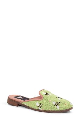 ByPaige Needlepoint Mule in Bees On Lime