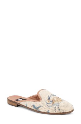 ByPaige Needlepoint Crab Mule in Crab Tan Blue Coral Loafer