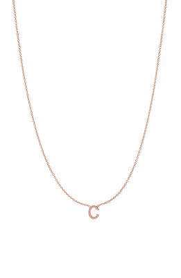 BYCHARI Initial Pendant Necklace in 14K Rose Gold-C