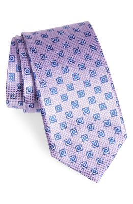 Canali Geometric Silk Tie in Purple