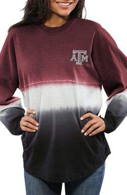 Women's Maroon Texas A & M Aggies Ombre Long Sleeve Dip-Dyed Spirit Jersey