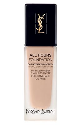 Yves Saint Laurent All Hours Full Coverage Matte Foundation Broad Spectrum SPF 20 in B10 Porcelain