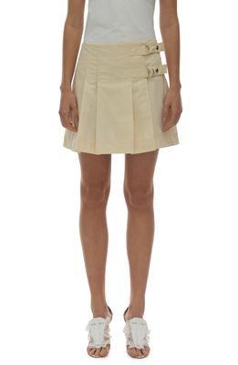 Helmut Lang Astro Pleat Miniskirt in Vanilla