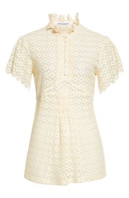 paco rabanne Stretch Lace Blouse in Light Beige