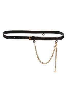 Stella McCartney Chain Detail Faux Leather Belt in Black