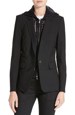 Veronica Beard 'Classic' Lambswool Blend Single Button Blazer in Black