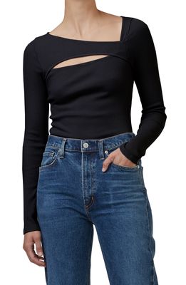 Citizens of Humanity Iris Cutout Long Sleeve Top in Black